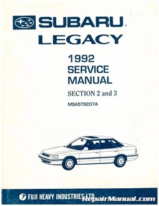 Used 1992 Subaru Legacy Service Manual Section 2 and 3 : G205BE2 - Picture 1 of 1