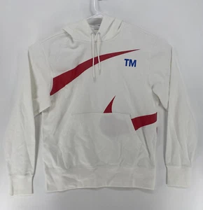 New Nike wrap around swoosh TM logo hoodie white red DD6011-100 Size Large - Picture 1 of 8