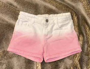 Pantaloncini corti Gymboree bambina rosa e bianco denim con tasca taglia 6 vita regolabile - Foto 1 di 5