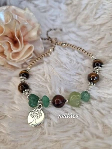 Armband Jade, Tiegerauge, Braun, Golden Swan, Messing Edelstein Pandahall Joga - Bild 1 von 2