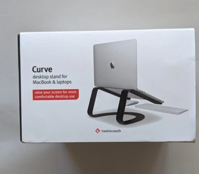 12 Twelve South CURVE Desktop Stand For MacBook Matte Black New Open Box - Image 1 of 4