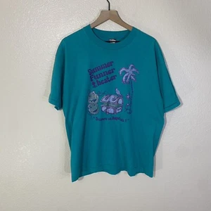 T-Shirt Fruit Of The Loom Vintage Single Stitch XL Sommer Funner Theater grün - Bild 1 von 7