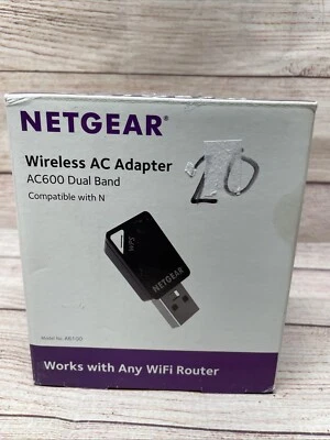 NETGEAR AC600 Wi-Fi USB 2.0 Mini Adapter Model A6100 Wifi Open Box In Plastic. - Image 1 of 4
