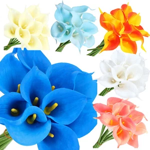 Künstliche Kunstblumen Blumenstrauß Pflanzen Floristik Calla Kunststrauß Calla - Bild 1 von 7