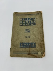 1935 BUICK OWNERS OPERATORS DRIVERS MAINTENANCE GUIDE MANUAL BOOK GLOVEBOX - Picture 1 of 8