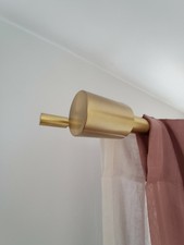West Elm Extendable Oversize Metal Double Curtain Rod Antique Brass 122cm -...