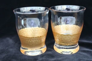 2 Lenox Precious Metals Gold Crystal Glassware Double Old Fashioned Glasses - Picture 1 of 9