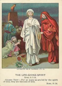 Christian Picture Lessons Antique Religious Card The Life-Giving Spirit 1903 - Picture 1 of 2