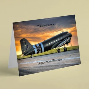 British Dakota plane 90th birthday card - can supply other ages, please message - Picture 1 of 1