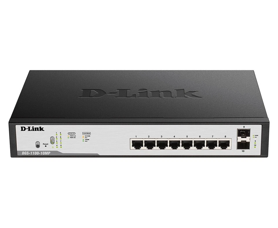 D-Link DGS 1100-10MP switch smart 8 x 10/100/1000 (PoE) DGS-1100-10MP - Image 1 of 1