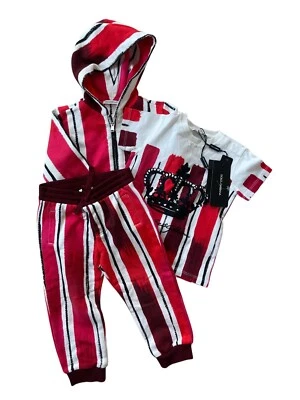 Juego Corona Estampada Dolce & Gabbana Blanco y Rojo Para Niños Foto 1 de 4