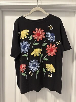 Bechamel Petites Vintage Floral A Cuadros Bordado Primavera Flores Abejas Talla Pequeña Foto 1 de 4