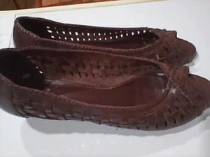 Women's brown Pesaro open toe open vented accented sides shoes Size 8.5 medium - Picture 1 of 6