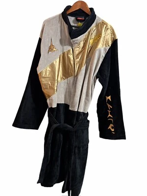 Albornoz Star Trek Klingon para hombre talla única negro/beige/dorado 100 % algodón nuevo con etiquetas Foto 1 de 4