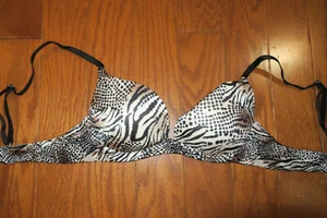 34A VINTAGE ❤️ BIOFIT VICTORIA'S SECRET ❤️RHINESTON PUSH UP PERFECT PRINT ❤️ BRA - Picture 1 of 6