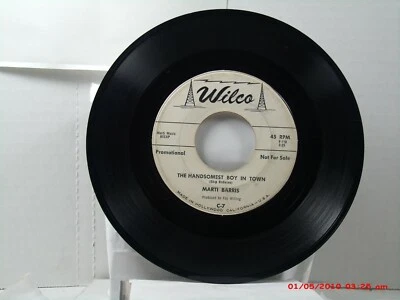 MARTI BARRIS-(45)-PROMO-THE HANDSOMEST BOY IN TOWN / WHO'S GONNA WALK-EARLY 60'S - Image 1 of 2