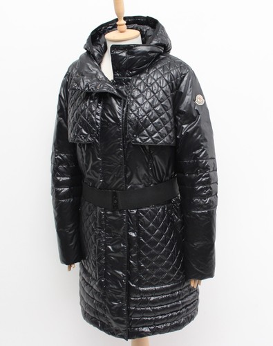 Cappotto giacca piumino lungo trapuntato donna vintage MONCLER Carson nero 5 ~L