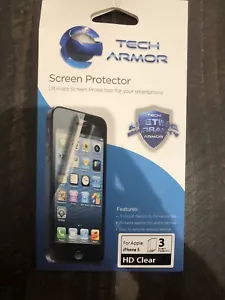 Tech Armor Screen Protector ~ 3 Pack ~ I Phone 5 New - Picture 1 of 1
