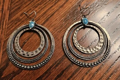 Pendientes boho colgantes Premier Designs Around Town azul imitación turquesa Foto 1 de 4