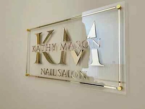 Custom Acrylic Business Logo Sign Customizable for Wall Decor salon decor sign - Picture 1 of 6