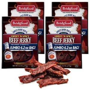 Bridgford Sweet Baby Ray’s Beef Jerky Sweet N Spicy 6.2 oz Pack of 4 - Picture 1 of 1