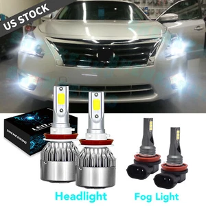For Nissan Altima 2007-2018 - 4PC 6000K White LED COB Headlights Fog Light Bulbs - Picture 1 of 11