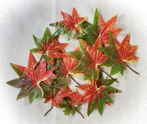 13x Bunte Ahorn Herbst Blätter Laub Kunstblätter Farbmix Deko Floristik - Bild 1 von 9