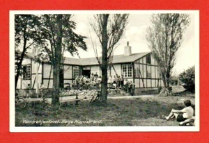 ALBERGUE Koge NORDSTRAND Noruega postal FOTO REAL 1955 campamento de vacaciones verano - Imagen 1 de 2
