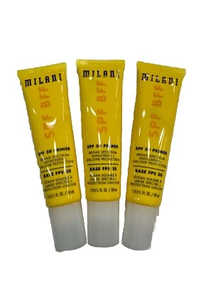 Paquete de 3 imprimaciones Milani SPF BFF SPF 30 (1,0 oz/30 ml amplio espectro+UVA/protección Foto 1 de 2