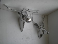 Metal Big Wall Mounted Moose & Stag Head Deer head 16 & 15 inches NW fx