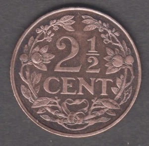 Netherlands 1929. 2 1/2 Cents. Wilhelmina (1890-1948). Crowned lion arms KM 150 - Picture 1 of 2