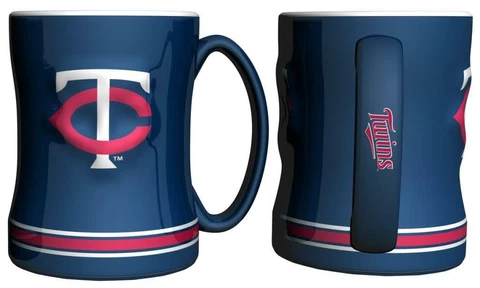 Minnesota Twins 15oz Sculpted Relief Coffee Mug [NEW] MLB Tea Cup Hot Ceramic Cover