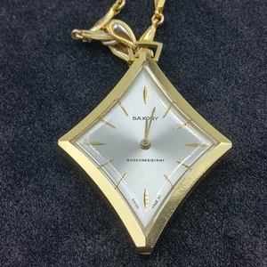 Vintage Swiss Made Saxony Necklace Pendant Watch non-working Parts only - Picture 1 of 23