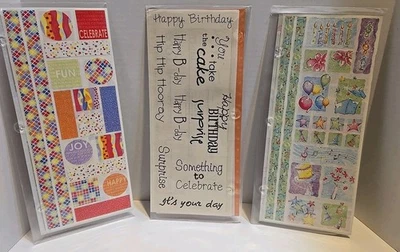 Lot Of 3 Creative Memories Birthday Stickers.  New. Colorful And Bright. - Image 1 of 4