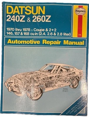 Manuale Di Riparazione Haynes Datsun 240Z 260Z 280Z 1970-1978 Libro Di Servizio - Immagine 1 di 4