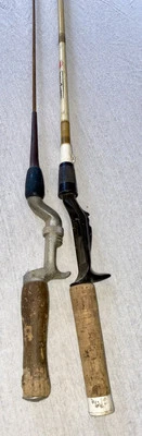 2 VINTAGE FISHING RODS BERKLEY BUCCANEER & BRISTOL STEEL BAIT CAST RODS - AS IS - Image 1 of 4