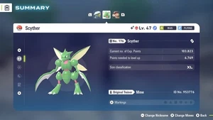 Brillante 6IV Adamant Alpha Scyther Pokémon ZA + Master Ball - Imagen 1 de 4