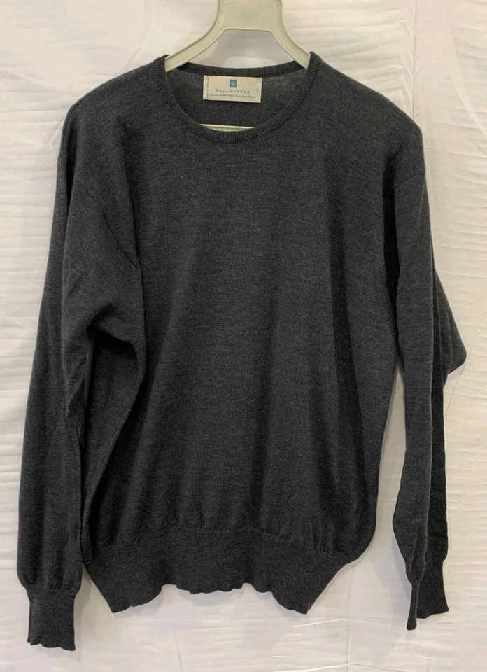 Ballantyne Merino 2000 Pure New Wool Crewneck Sweater Men’s Size L Gray #26 - Image 1 of 4