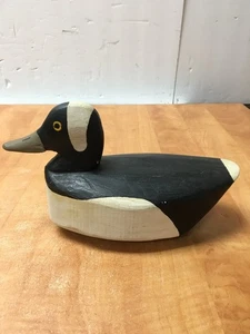 Antique Bufflehead Drake Wood Duck Decoy 10" unknown maker signed W+M - Picture 1 of 6