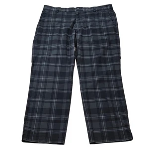 Nike Golf Tour Performance Dri-FIT Plaid Pants Mens 40x30 Black Gray - Picture 1 of 9