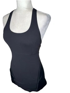 LULULEMON Black Run With Heart Sweat Life Workout Top Size 6 - Picture 1 of 5