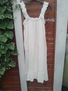 M.A.B.E. Cream Summer Holiday Boho Dress – Cotton, Medium /Large - Picture 1 of 8