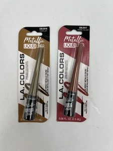 2pk LA COLORS LIQUID EYELINER FINE TIP LINER Metallic Gold & Rose Gold - Picture 1 of 1