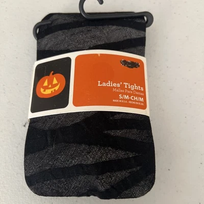 NIP Ladies HALLOWEEN Tights Striped Sm/Med / 90-130 4’10”- 5’4” - Image 1 of 2