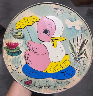 RARO Playskool Teach-A-Tot Rompecabezas Redondos Magnéticos Pato, Conejo, Camión de Leche Lote 3 Foto 1 de 4