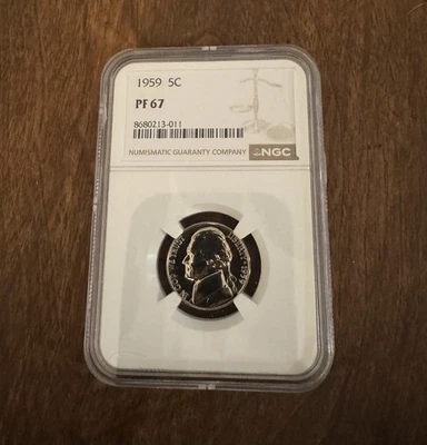 1959 5c Proof Jefferson Nickel U.S Coin - NGC PF67 - Image 1 of 2
