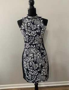 River Island geometrisches schwarz-weißes Kleid, UK 14 - Bild 1 von 6