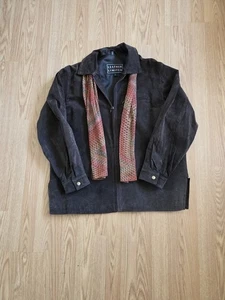 Vintage The Limited Brown Leather Zip-Up Coat w/ Matching Scarf - Picture 1 of 9