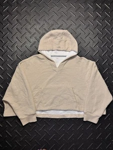 Nike Yoga Luxe Therma-FIT Beige Recortado Acolchado Acanalado Sudadera con Capucha Grande - Imagen 1 de 11