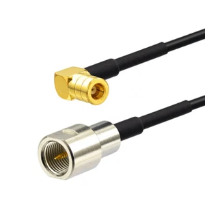 FME Male to SMB plug(jack pin) right angle pigtail cable RG174 15cm for wireless - Picture 1 of 4